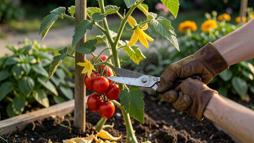 Pruning Tomato Leaves: Boost Fruit Production With 3 Key Cuts